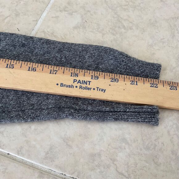 Chico's Tunic Mock Neck Sweater size M heather gray Cotton Blend Rounded Hem - Picture 12 of 13